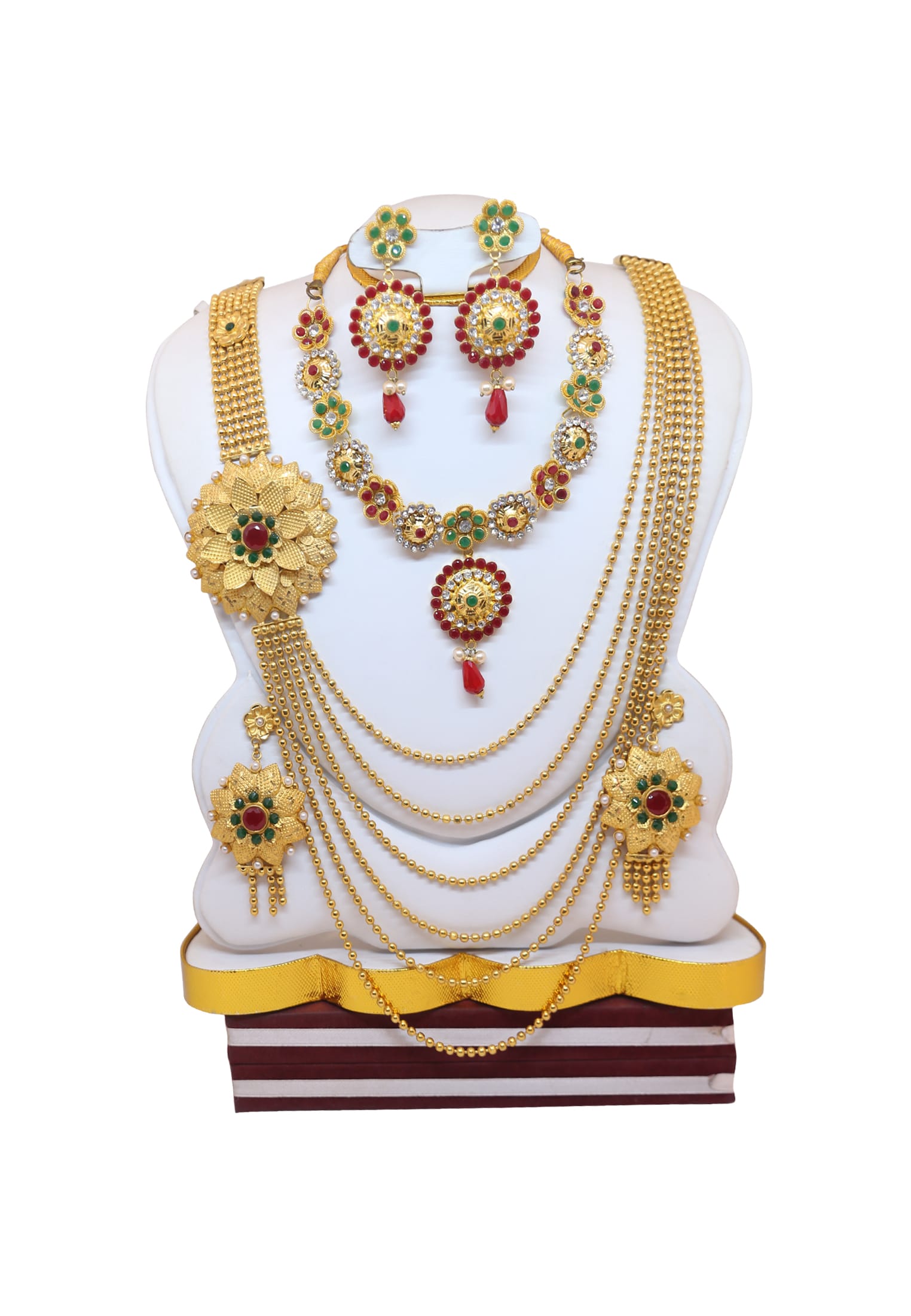 12 Vori Lahore Mala  With Necklace Set  
