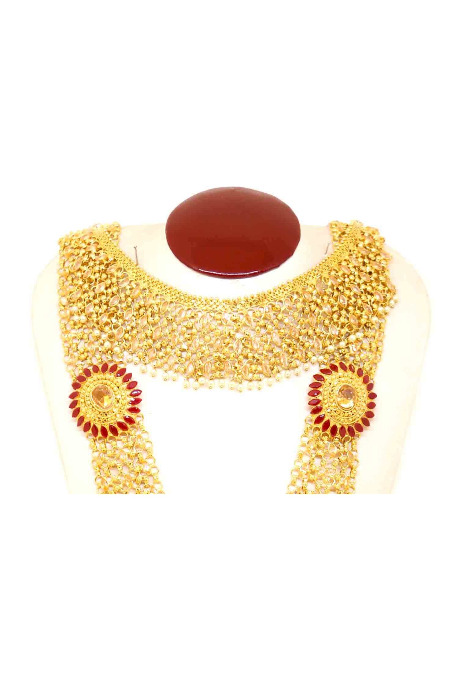 Golden Platted Stone Bridal Set