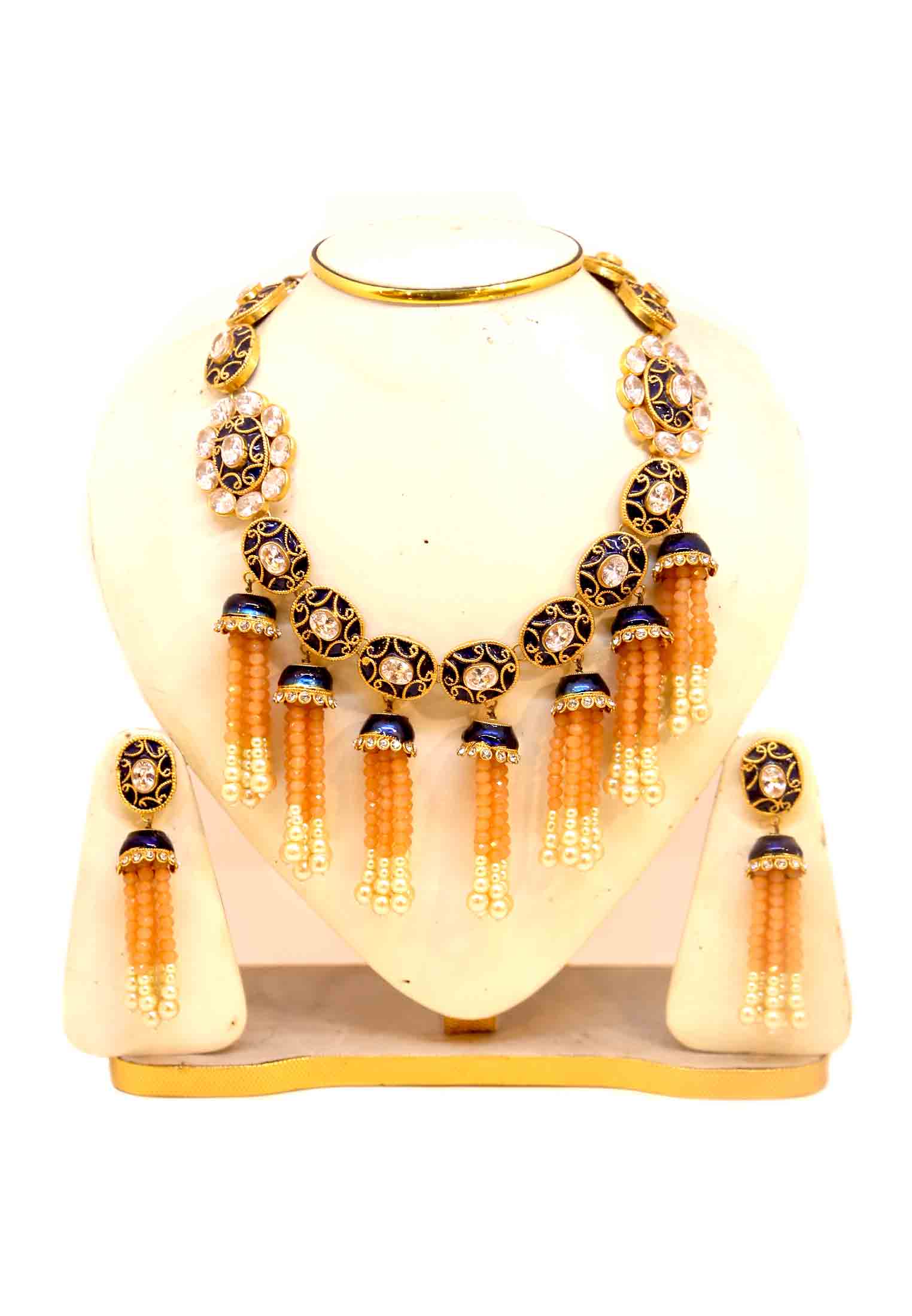 Golden Party Meena Necklace set 
