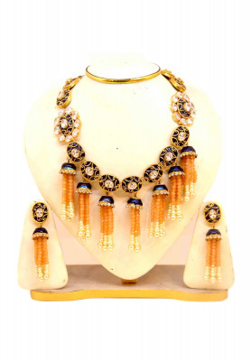 Golden Party Meena Necklace set 