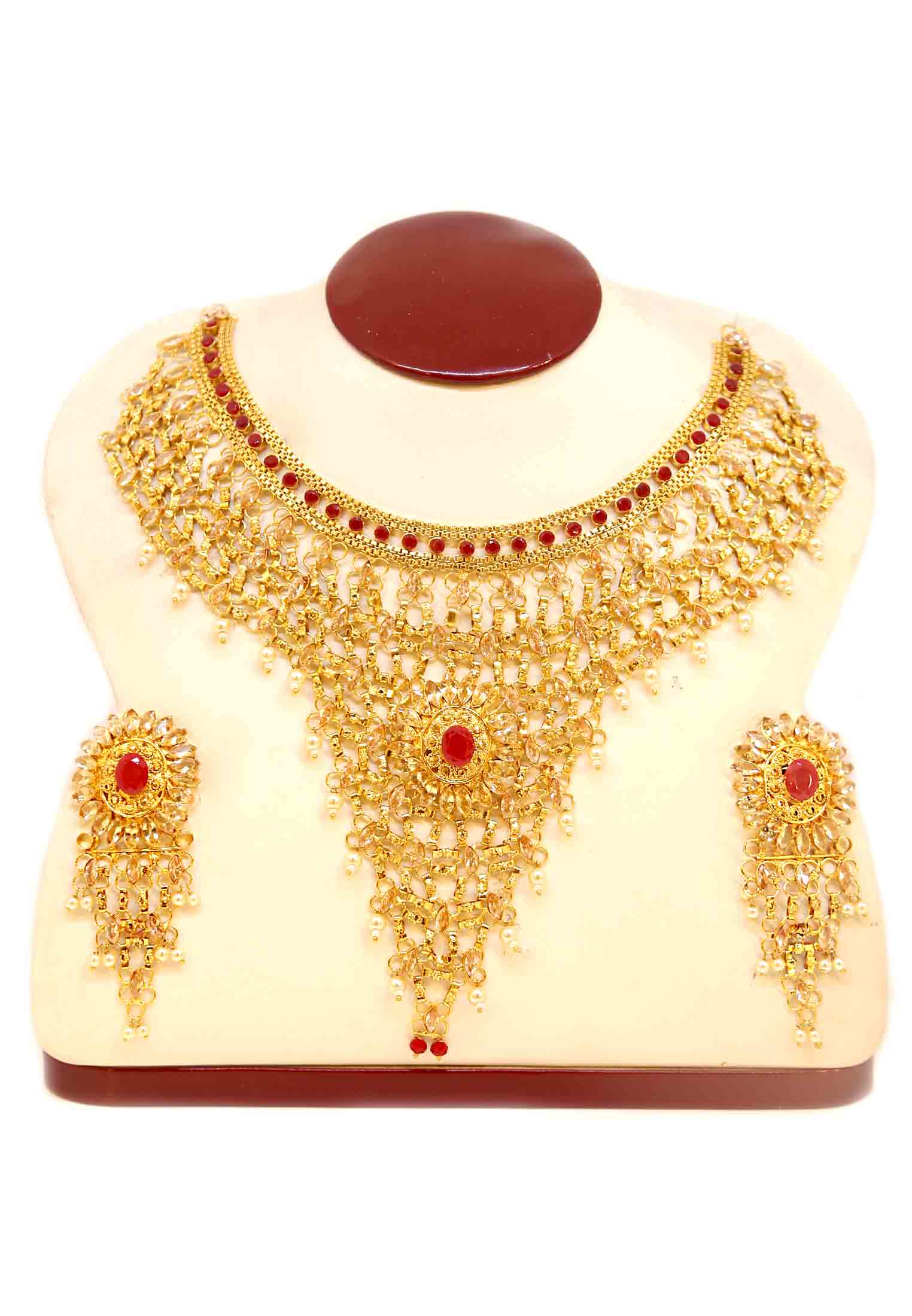 Gold Platted Jorwa necklace set For Weeding 
