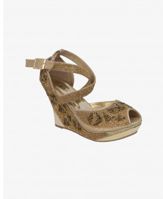 Golden colored Boston heel 