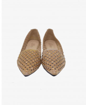 Golden Color Artificial leather Party shoe 