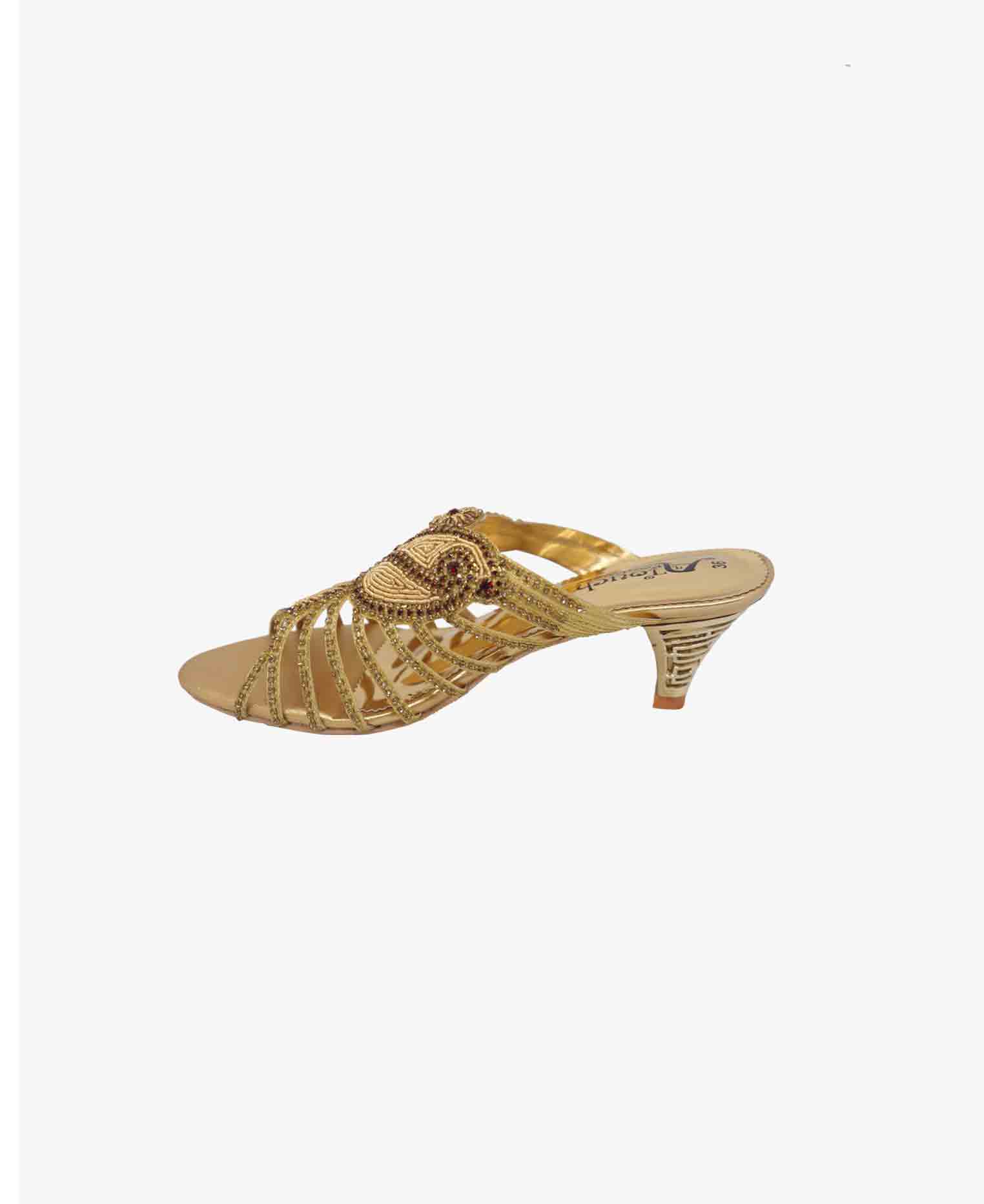 Artificial leather party Semi pencil heel  