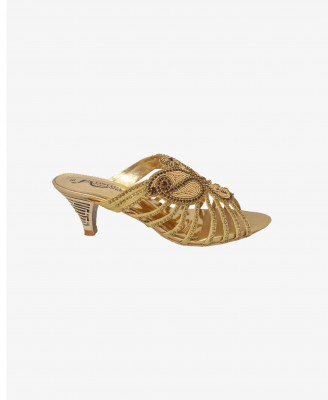 Artificial leather party Semi pencil heel  