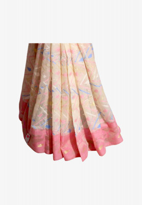 Indian jamdani silk with blouse 