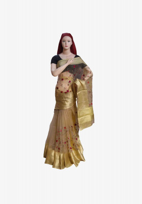 Indian pure mosline with blouse  