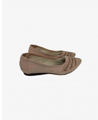 Stone Work Flat Shoe   