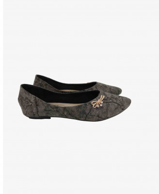 Cream Colored Artificial leather Party Shoe 