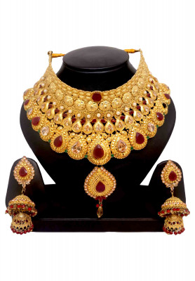 Golden Color  Round  Kontho Set