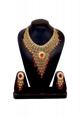 Gold platted jhar kontho set