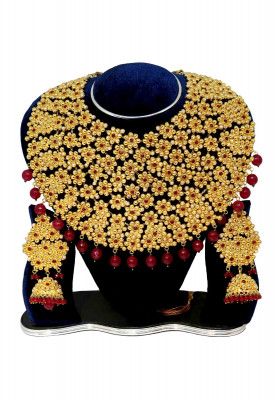 Marble Rubi Kontho neckless with jorwa set 