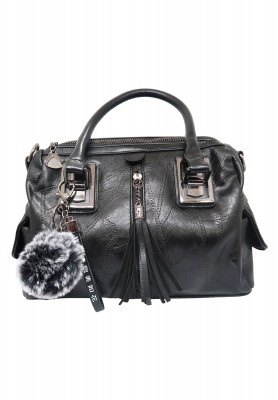 Black artificial leather medium Party bag