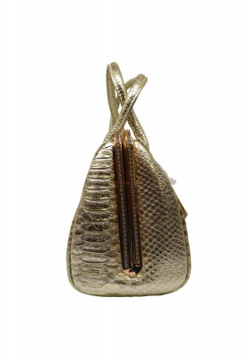 Golden artificial leather Party bag