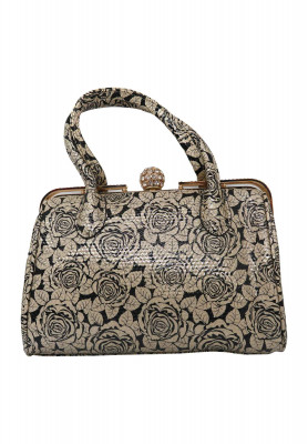 Silver Artificial leather  Party bag