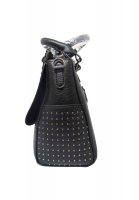 Black artificial leather Party bag