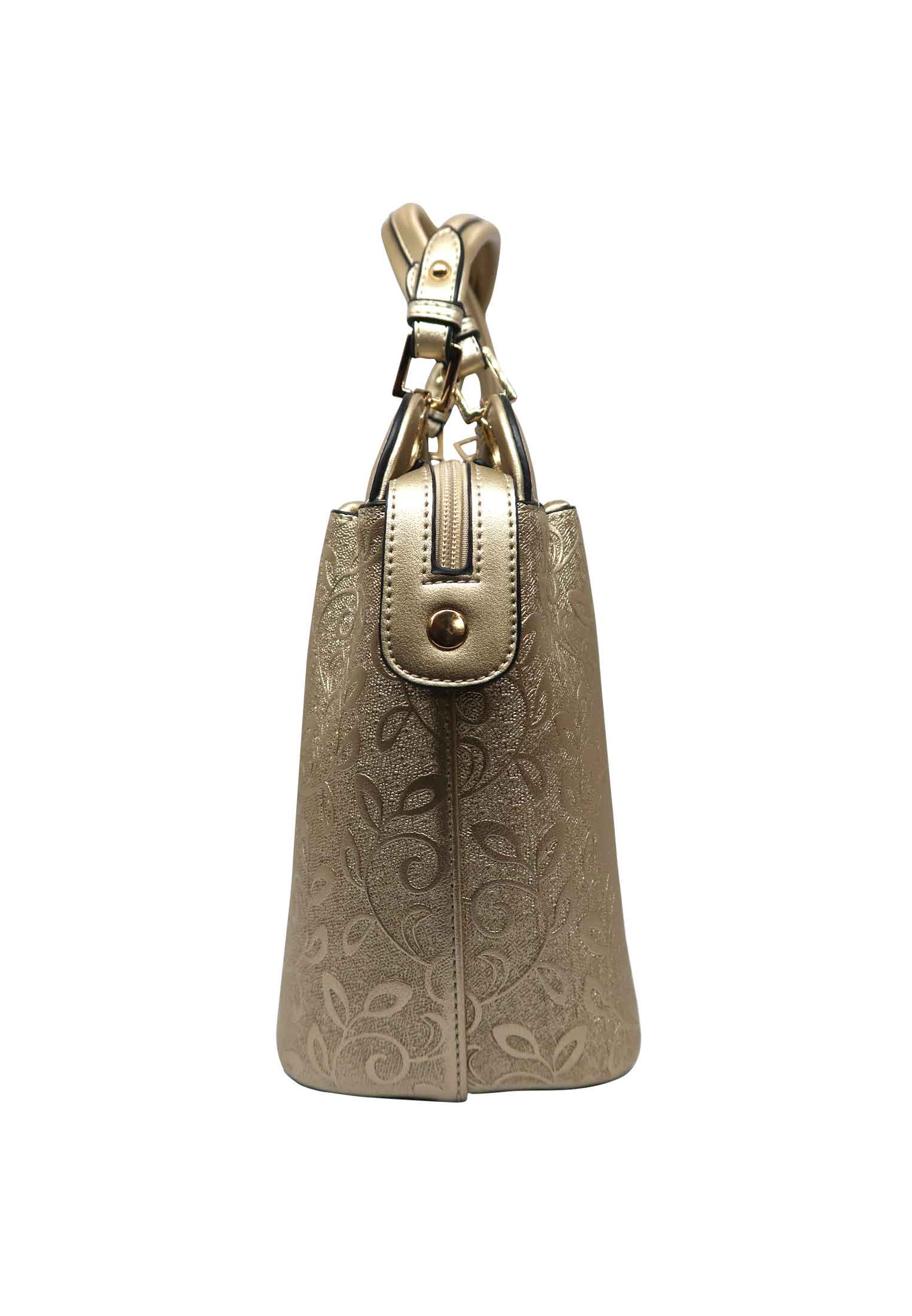 Golden artificial leather big size Party bag