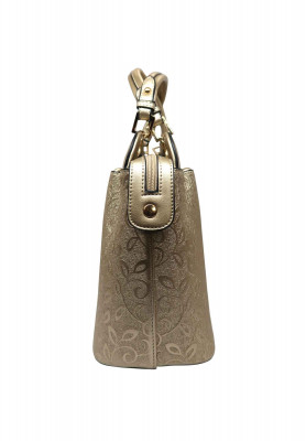 Golden artificial leather big size Party bag