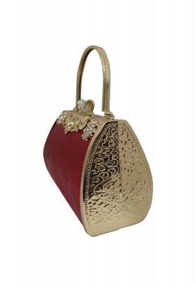 Maroon stone work Wedding Party bag