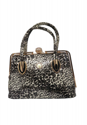 Black & white artificial leather large Wedding Party bag