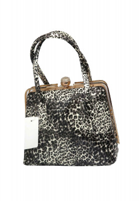 Black & white artificial leather large Wedding Party bag