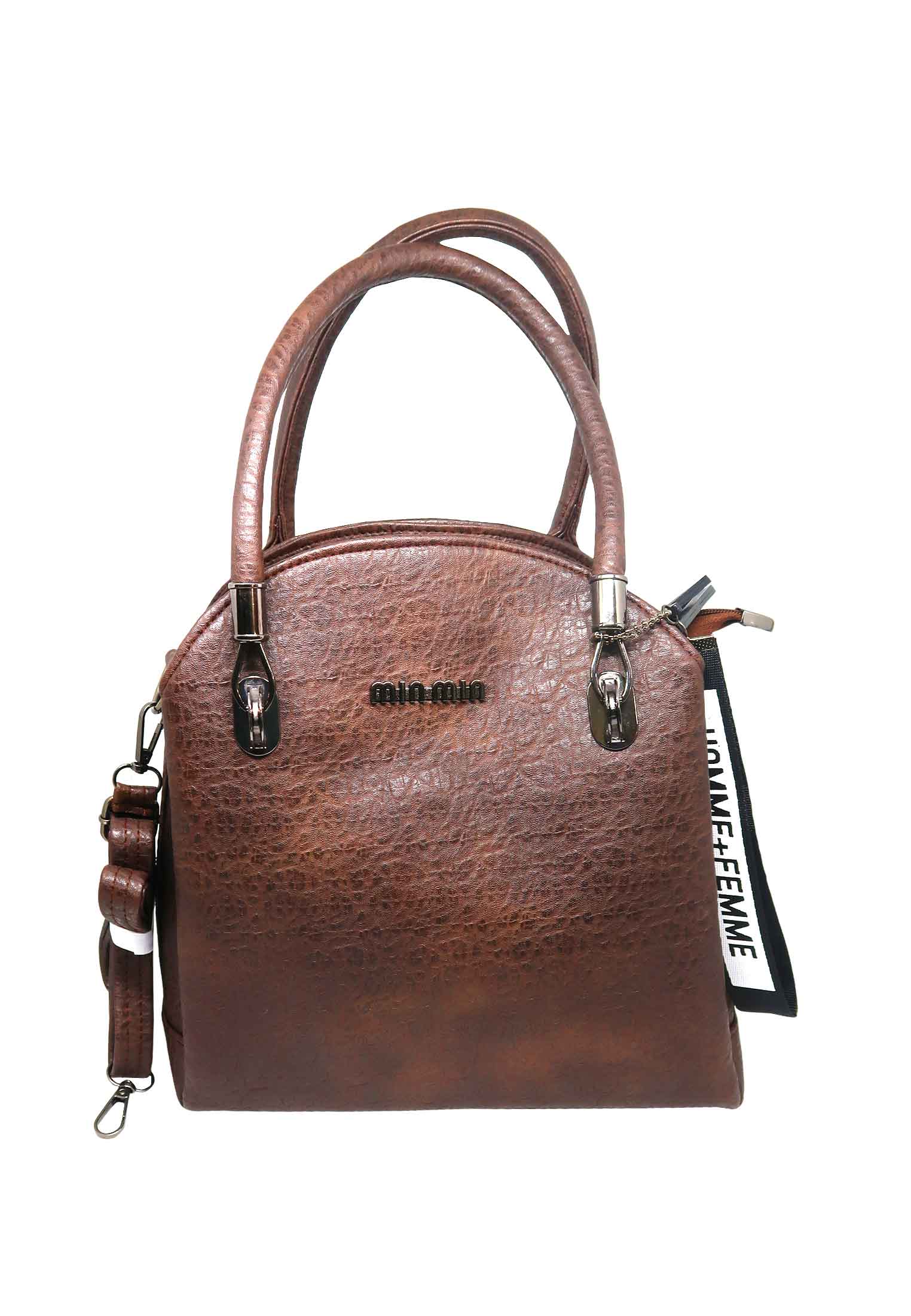 Artificial leather coffee color Party bag