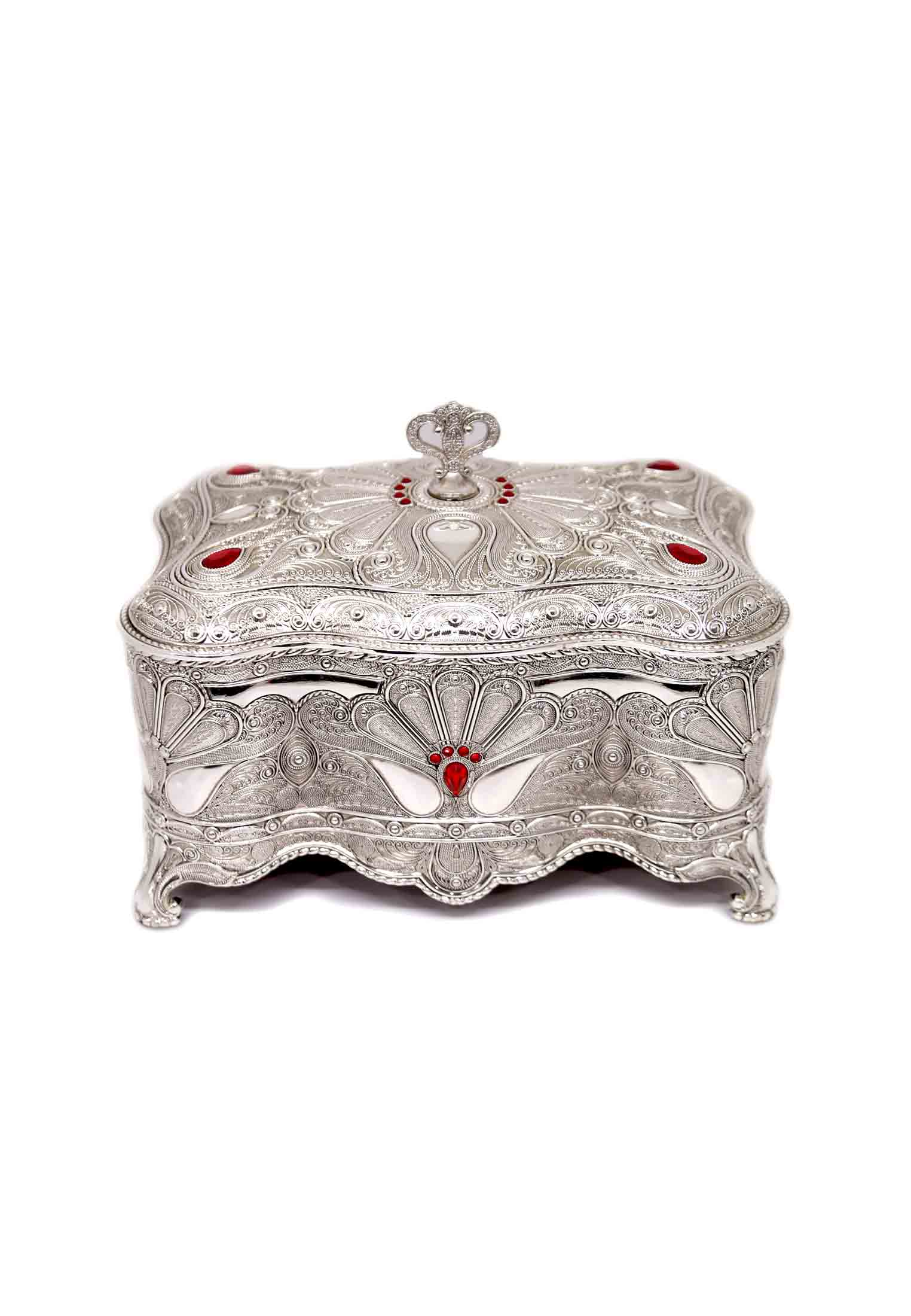Big size silver Ornaments box 