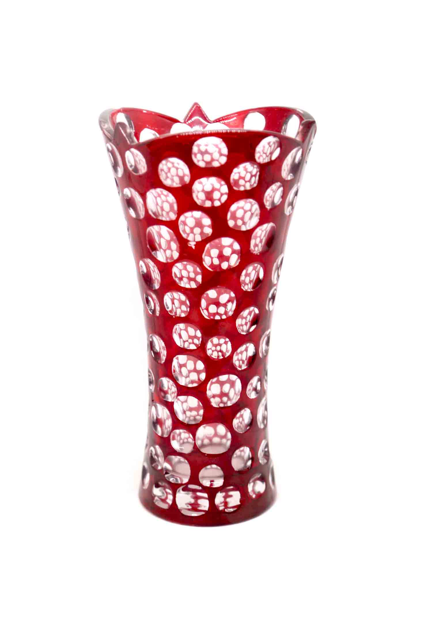 Maroon Crystal Flower Vase