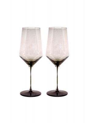 6 Piece Black Wine Glass