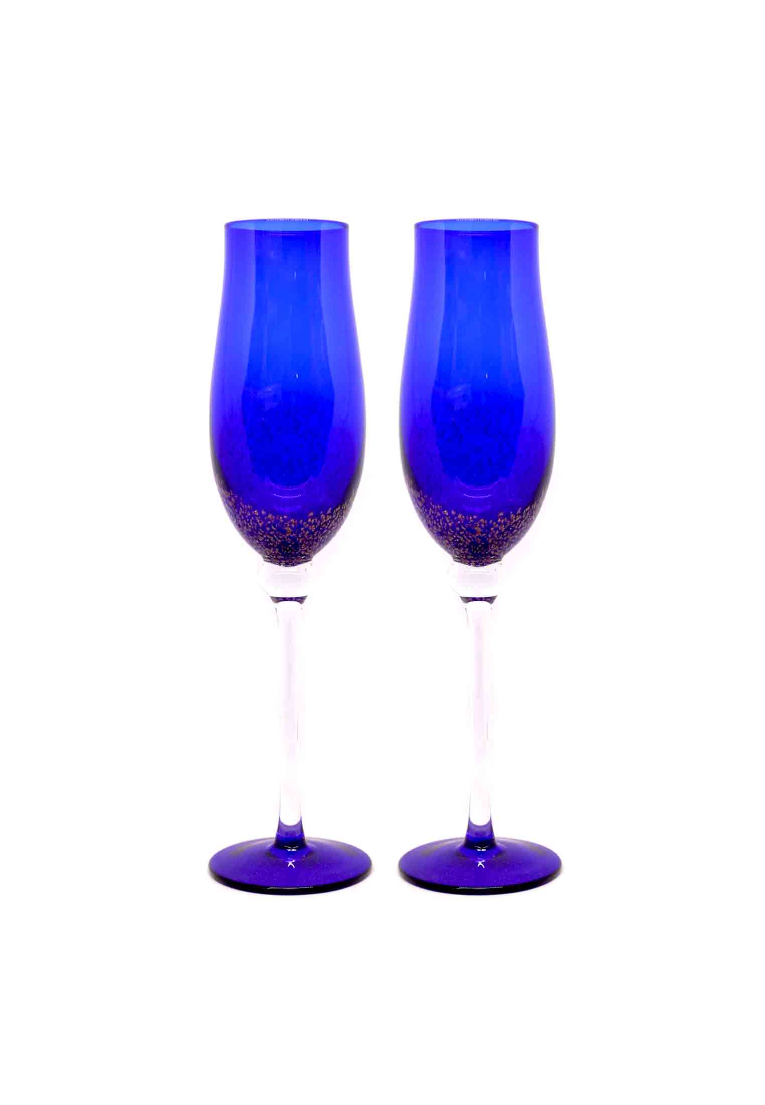 6 Piece Blue Wine Glass Set