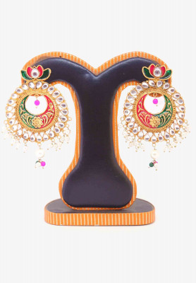 Gold Plated Meena Earrings