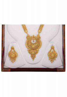 V Shaped Gold Work Bridal Necklace Set