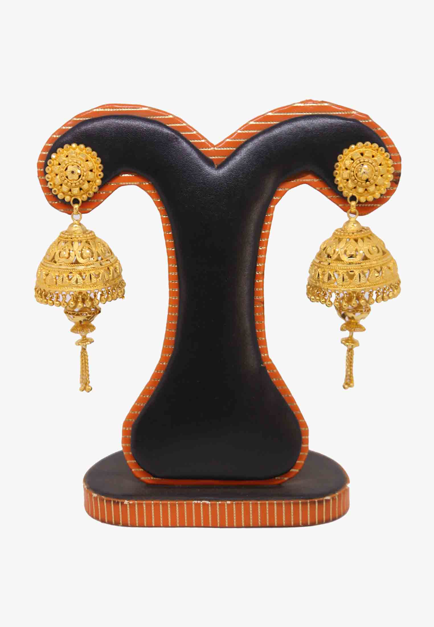 Medium Sized Round Shaped Golden Jhumka