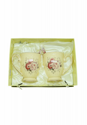 Golden Colored Ceramic Mug set