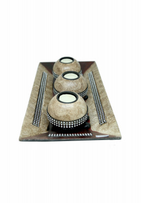 Maroon and Coffee Combined Candle set 