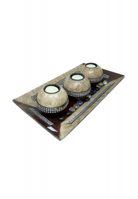 Maroon and Coffee Combined Candle set 