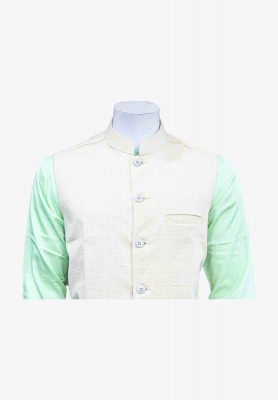 Indian Green panjabi with off white koti