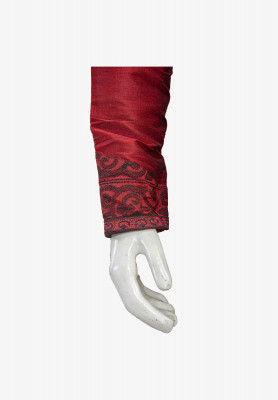  Indian Maroon Panjabi with off white Koti