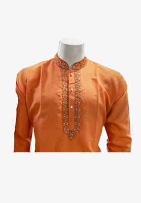  Indian Party Orange Panjabi 