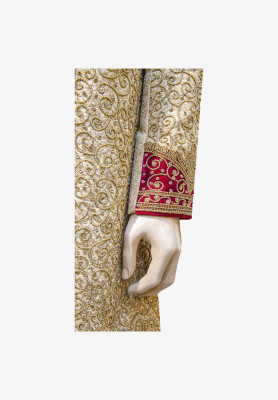 Golden Rajasthani wedding sherwani