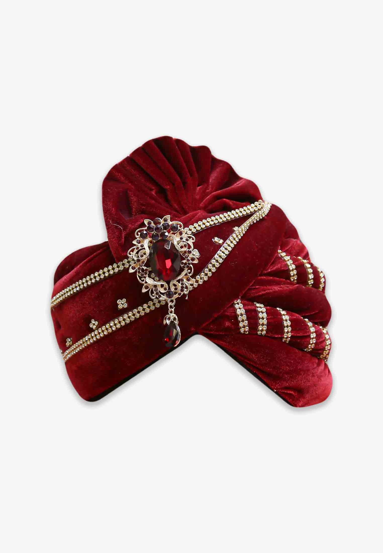 Maroon Colored Wedding Pagri