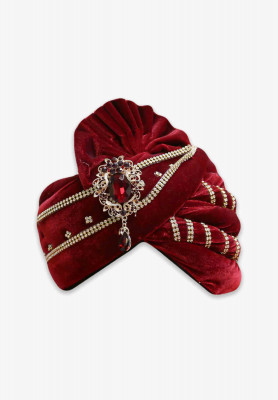 Maroon Colored Wedding Pagri