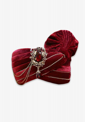 Maroon Rajasthani Wedding Pagri