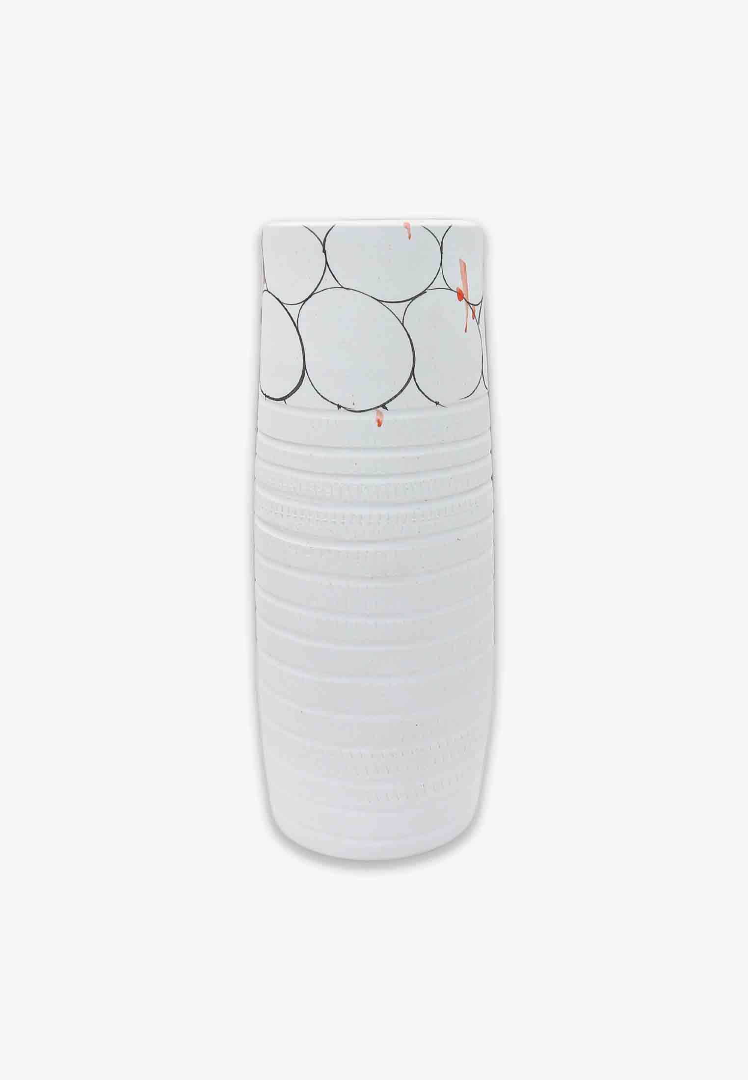 White Chinese Flower Vase