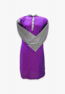 Purple semi long panjabi for men