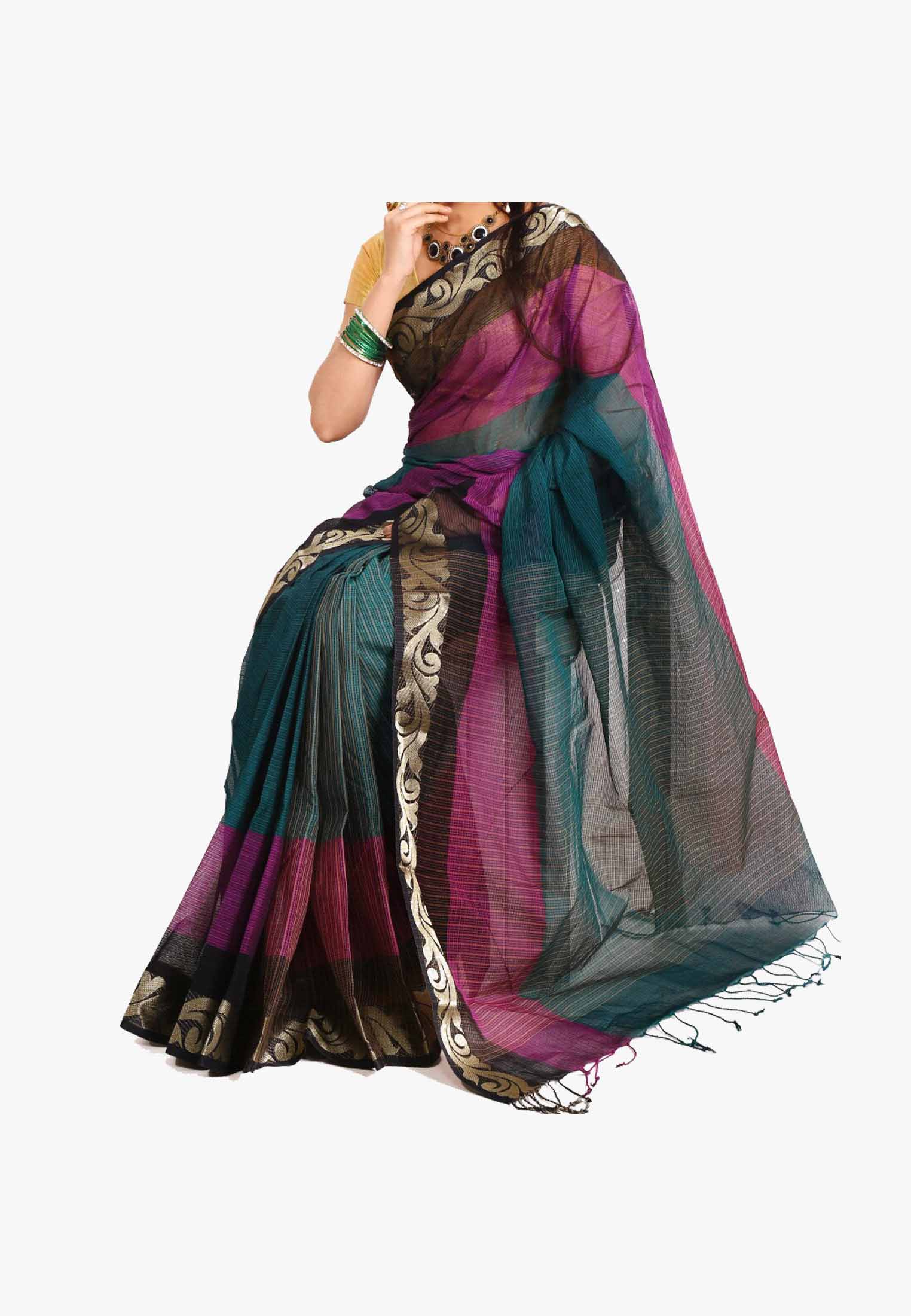  multicolor Slick Cotton Saree