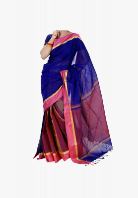 Bluecolor Slick Cotton Saree