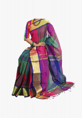 Multicolor Slick Cotton Saree