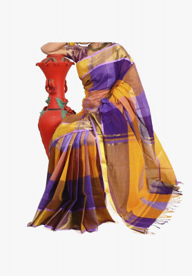 Multicolor Slick Cotton Saree