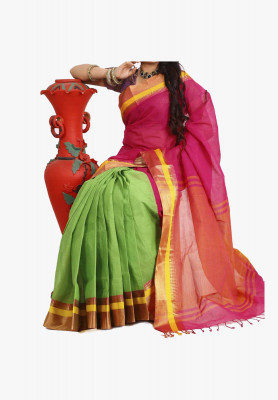 Multicolor Slick Cotton Saree